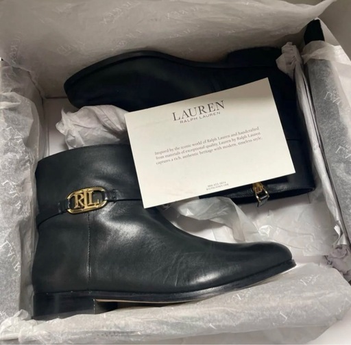美品】牛革 lauren ralphlauren ショートブーツ