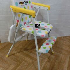 ■ 西松屋 ハイチェア 6ヵ月~5才位迄 美品 Peppy Time 水玉 ■テーブルで家族と一緒にゴハン！♪の画像