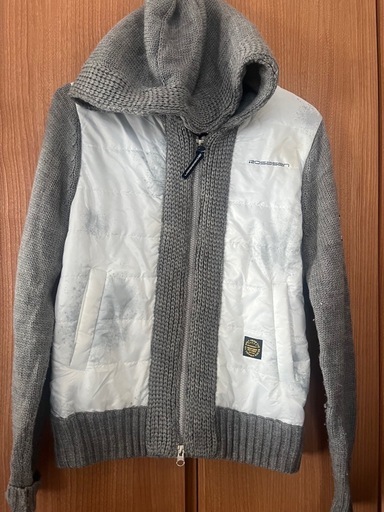 ロサーセン M フード付きダウンジャケット グレー/ホワイト