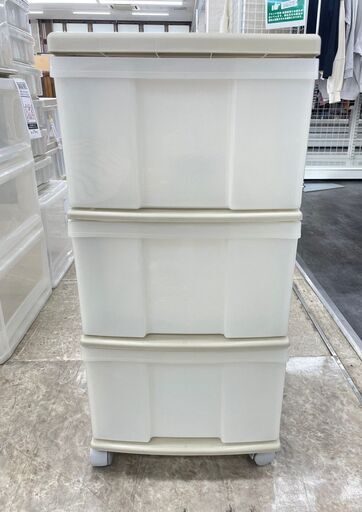 ★ジモティ割あり★  衣装ケース ベージュ H68×D40×W32 クリーニング済み TJ10979