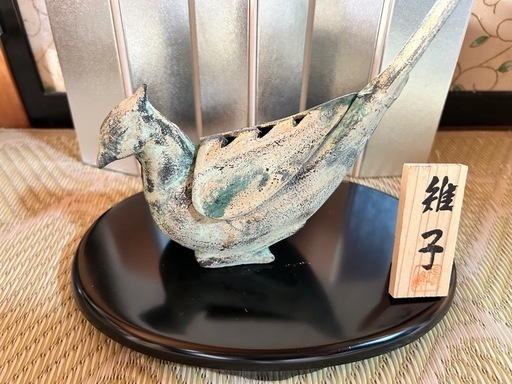 鋳物 鉄製 鳥の彫刻