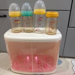 のせのせミルクボックス＆哺乳瓶4本＆離乳食保存セット