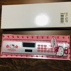 【新品】ハローキティ　電卓付き定規(シルバー)