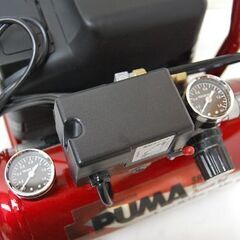 藤原産業 エアコンプレッサー SR-045 2021年製 屋内用 レッド 4L 最高圧力0.8MPa PUMA 50/60Hz 動作確認済み エアーコンプレッサー 札幌市 清田区 平岡の画像