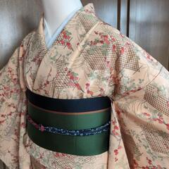 👘　正絹 小紋 枝梅 四季花 ★ これからの街着にの画像