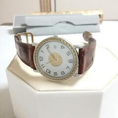 HERMES　メンズ対応　セリエ　デイト付き　純正オーストリッチ　腕時計