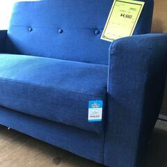 【FU1923】★2人用ソファー ブルー 家具 クリーニング済 堺市 深井 【ジャングルジャングル深井店】の画像