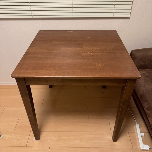 ミツヨシ ダイニングテーブル W750 単品 2名用 75cm ウォールナット ナチュラル ラバーウッド 正方形 おしゃれ 木製 MTS-063
