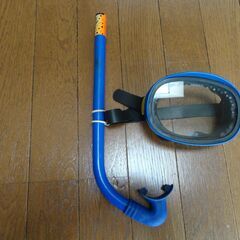 フリーサイズ 水中メガネ&シュノーケル 3点 男女共用 ユニセックス型の画像