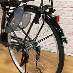 【大人用/アウトレット品】3人乗り対応自転車 丸石 ふらっかーずスティーナ 22/26型 新古自転車 マット黒色<自転車のオオムラ 静岡店>の画像