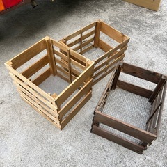 【左のみあります】木製カゴ　収納カゴ　DIY 手作りカゴ