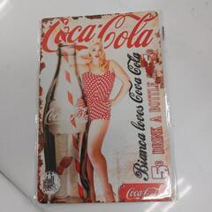 🔶新品未使用、コカ・コーラブリキ看板20cm×30cmの画像