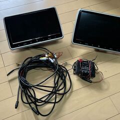 【引き取り限定】10.1インチヘッドレストモニター2個 分配機付き