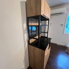 2/25まで！キッチン収納　クエス　ナチュラル　ウォールナットの画像