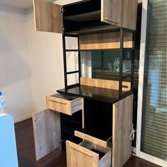 2/25まで！キッチン収納　クエス　ナチュラル　ウォールナットの画像