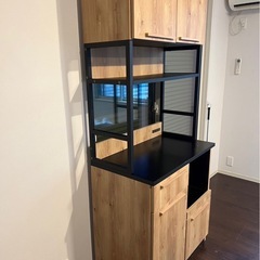 2/25まで！キッチン収納　クエス　ナチュラル　ウォールナットの画像