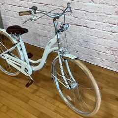 【大人用/アウトレット品】新車整備済 シティ自転車 26インチ サカモトテクノ 新古自転車 白色<自転車のオオムラ 静岡店>の画像