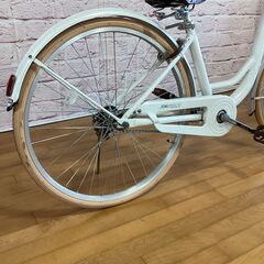 【大人用/アウトレット品】新車整備済 シティ自転車 26インチ サカモトテクノ 新古自転車 白色<自転車のオオムラ 静岡店>の画像