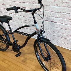 【完売御礼】【大人用/展示車】整備済 ビーチクルーザー風 自転車 26インチ 新古自転車 黒色<自転車のオオムラ 静岡店>の画像