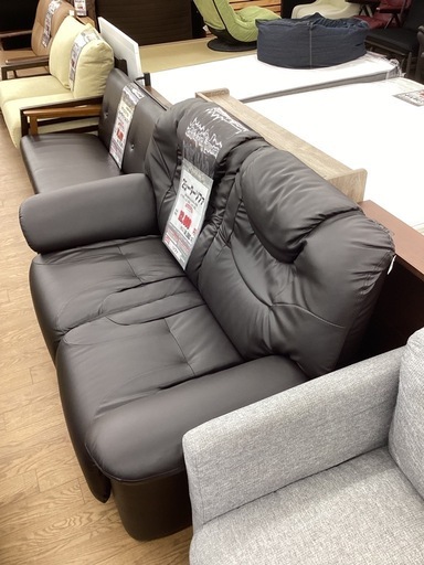 KB-54【新入荷　リサイクル品】2シーターソファ　ブラウン