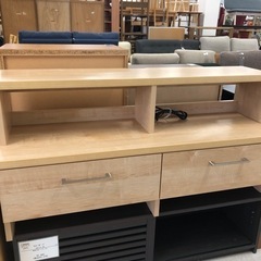 吉川木工テレビ台引き出し2個ナチュラル【トレファク堺福田店】