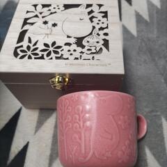 新品未使用品　土岐市の陶器ムーミン透かし木箱入マグカップ
