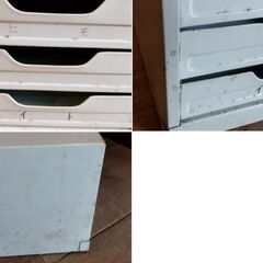 レトロ スチール製 レターケース 書類ケース 3段 小物入れ 引出し　/TJ-2328 2Fの画像
