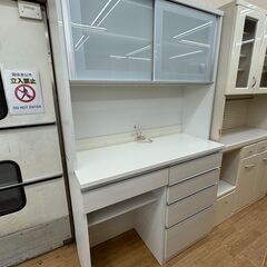 ★ジモティ割あり★ 高橋木工所 食器棚 ホワイト H200×W121×D51 クリーニング済み KJ8409