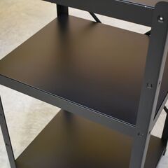 ≪zyt1915ジ限-中≫ IKEA/イケア シェルフユニット BROR/ブロール 幅65cm 奥行55cm 高さ110cm 65x55x110cm スチールラック/3段 黒/ブラック システム収納/おしゃれ/モノトーン 中古家具/宮城県仙台市 70210-08の画像