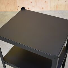 ≪zyt1915ジ限-中≫ IKEA/イケア シェルフユニット BROR/ブロール 幅65cm 奥行55cm 高さ110cm 65x55x110cm スチールラック/3段 黒/ブラック システム収納/おしゃれ/モノトーン 中古家具/宮城県仙台市 70210-08の画像