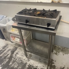 リンナイ　ガスコンロ　2口　作業台付き