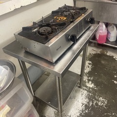 リンナイ　ガスコンロ　2口　作業台付きの画像