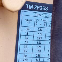 タダノ　TADANO　カーゴクレーン　SUPER Z FX260　【TM-ZF263】　 動作良好、クレーンのみ、車輌は付属いたしません、福岡発の画像