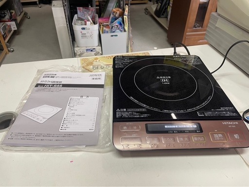 日立　HITACHI　IH調理器　2017年製　HIT-S55　1400W　クッキングヒーター　電源コード式　卓上　稼働確認済　中古品　③