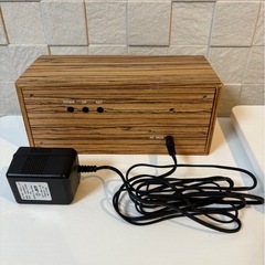 木目調 LEDクロック (置き時計)の画像