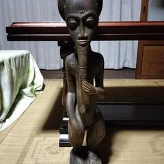 アフリカ　バウレ族　アカン系　木彫り　人形　置物　呪物　神像　　...