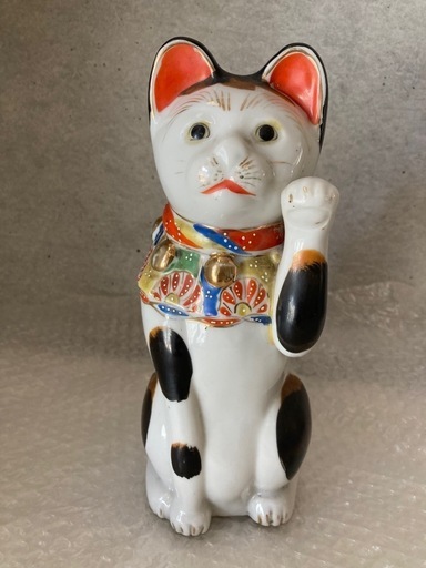 三毛猫　招き猫　猫置物　アンティーク