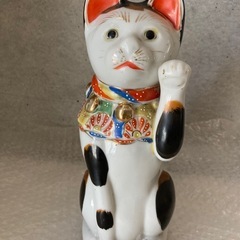 三毛猫 招き猫 猫置物 アンティーク