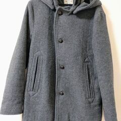 【Lサイズ】コート 長袖 グレー ピーコート　COEN　フード付