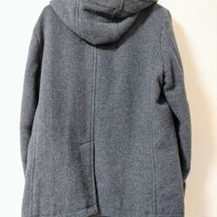 【Lサイズ】コート 長袖 グレー ピーコート　COEN　フード付の画像