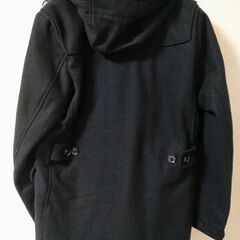 【Lサイズ】ダッフルコート 長袖 コート ブラック　メンズ　黒色 ショート丈 トグルボタンの画像
