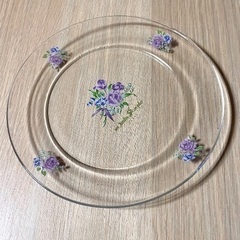 花柄レトロ︎✿ ガラスプレート2枚セットの画像