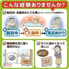 ❄️ヒートショック対策に‼️　珍品　脱衣所ヒーター　壁掛け式　省スペース　工事不要　簡単取付けの画像