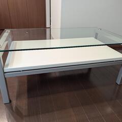 【再】最終です。お値下げしました。ニトリ　センターテーブル　ガラステーブルの画像