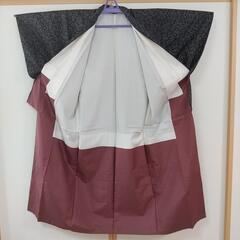 着物　薄紫　グレー　かすり小紋の画像