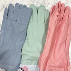 手袋ゴム　ロング　Ｌ　３枚　ずり落ち防止　温かい　丈夫　ゴム付き　パンダの画像