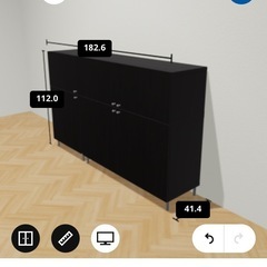 IKEA キャビネット 食器棚 収納棚の画像