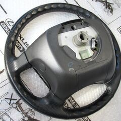 E51エルグランド★純正革巻きステアリング／シフトノブの画像