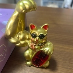 招き猫　ラッキーキャット　オブジェ　筋肉　剛腕　マッチョ　かわいい　風水　お守りの画像
