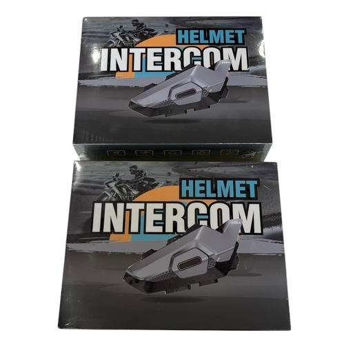 【新品2台セット】 バイク用インカム 8人同時通話 Bluetooth ツーリング 登山 バイク 自転車　ロードバイク